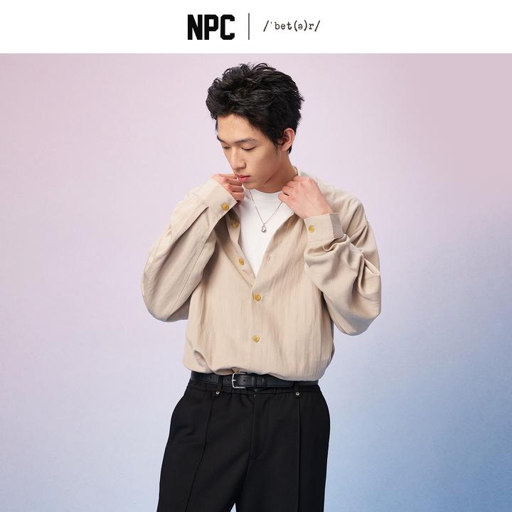 NPC潮牌【莱赛尔】亚麻混纺衬衫男立体剪裁秋季新衬衫穿搭NP57SH19