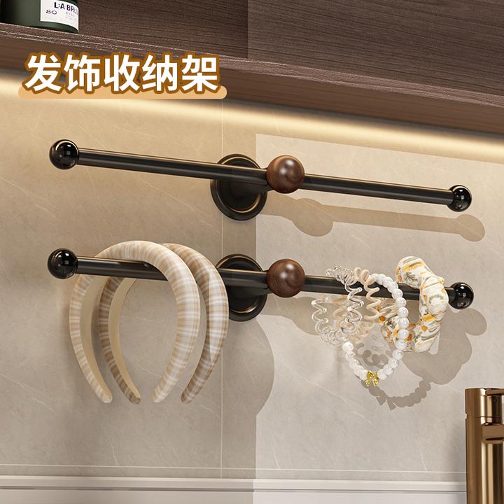 发箍收纳神器发饰壁挂架免打孔卫生间抓夹皮筋头绳发圈强力挂钩