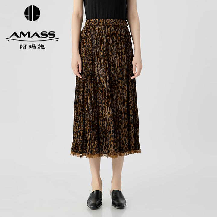 AMASS阿玛施夏季通勤波点蕾丝飘逸感伞裙半波点蕾丝飘逸感伞裙