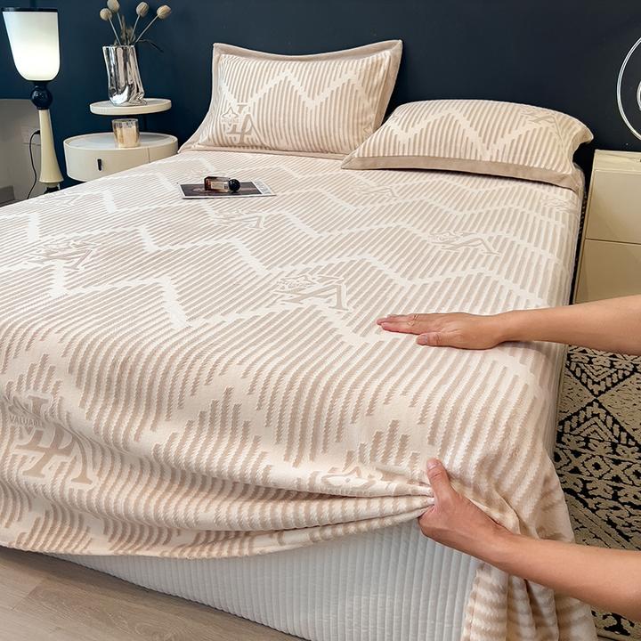 加厚冬季牛奶绒床单单件宿舍单人被单三件套床上用品防滑网红款