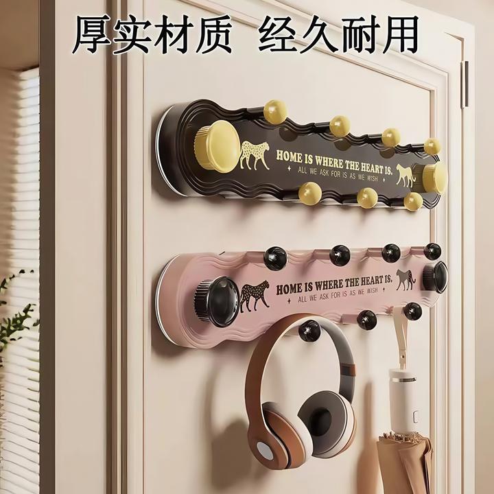 新客专享~抢多巴胺旋转吸盘联排挂钩免打孔强力承重浴室厨房玄关