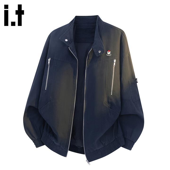 i.t:CHOCOOLATE立领飞行夹克男士秋冬款美式防风休闲工装高级外套