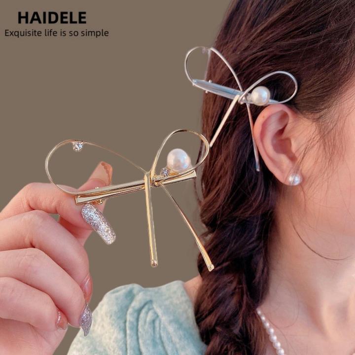 【趣优行发饰】边夹！少女发饰甜美蝴蝶结发夹弹簧夹名媛公主发夹