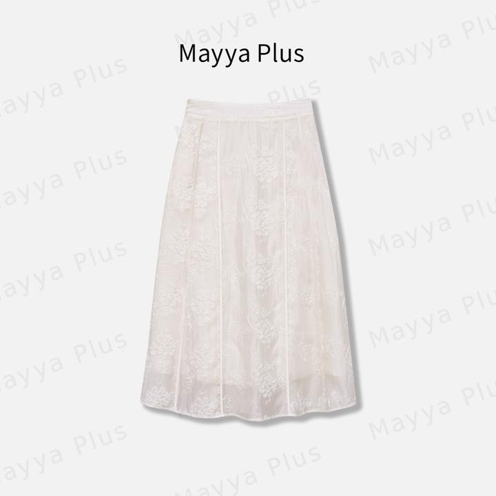 【如意裙】Mayya Plus麦芽定制轻奢气质显瘦欧若风梭织半裙32527266