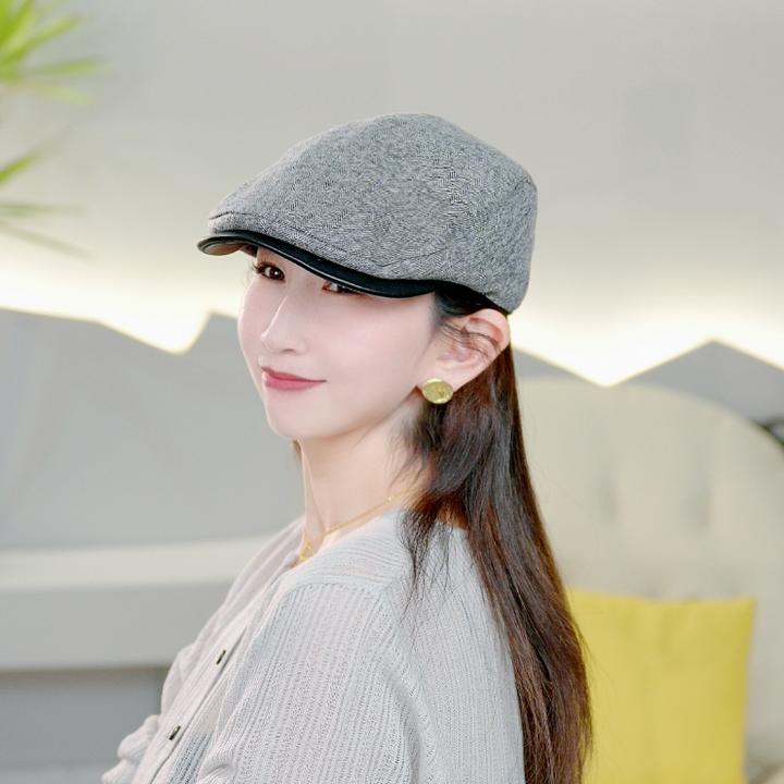 女款前进帽老钱风帽子显脸小秋冬复古反戴帽子大头围时尚百搭ins