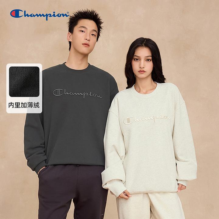 【立体logo圆领卫衣】Champion冠军琥珀流光25秋冬长袖加绒宽松百搭
