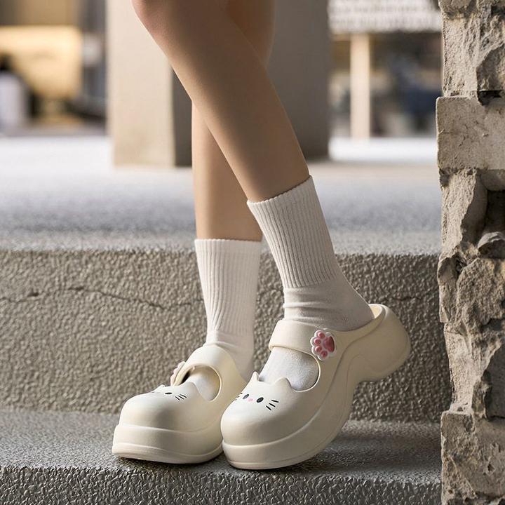 玛丽珍洞洞鞋女式夏季外穿防滑不臭脚增高厚底eva卡皮巴拉凉拖鞋