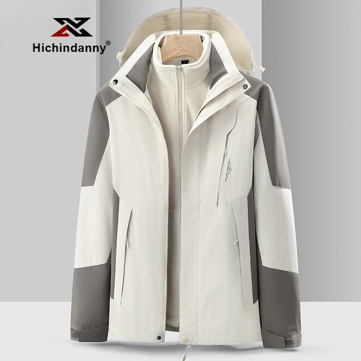 HICHIN冲锋衣男女三合一可拆卸秋冬季防水防风外套露营户外登山服