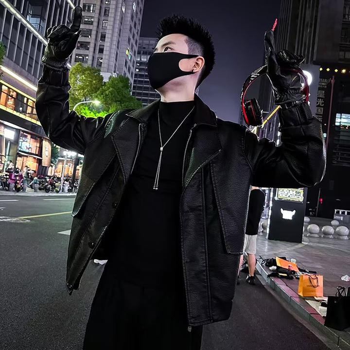 新款爆款痞帅风皮衣男款男士韩版大翻领夹克皮衣男款爆款2025新款