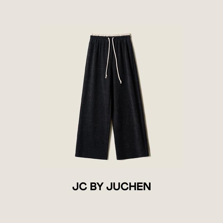 过冬雪花糯米裤垂荡显瘦加厚直筒撞色松紧腰休闲裤 FW201006-191