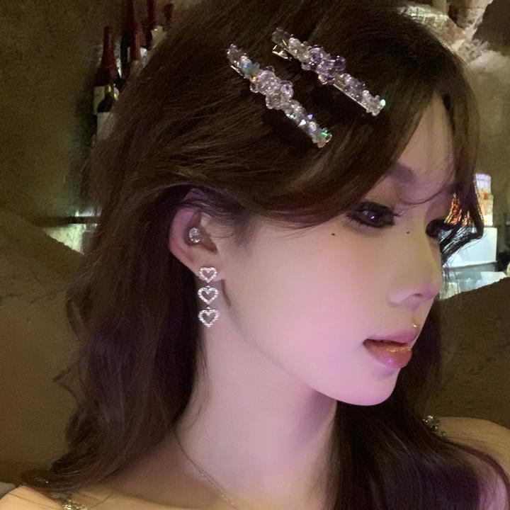 轻奢精致甜美小熊少女发夹优雅时尚温柔