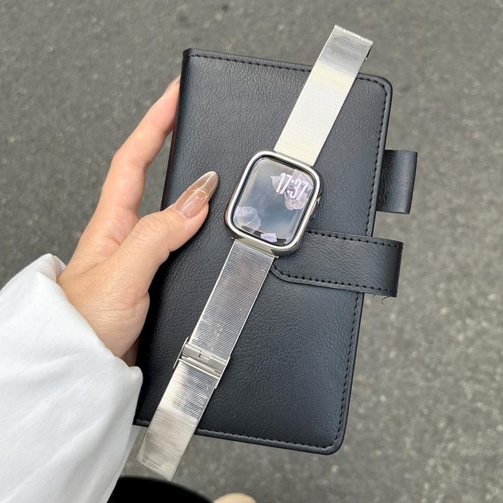 苹果手表适用watchS11表带apple watchS10/s9亮面猫眼s8竹节腕带