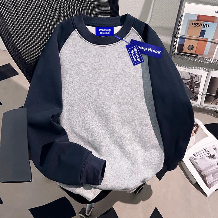 WASSUP HSUBE国潮牌重磅潮流秋季卫衣秋季男士简约休闲青少年上衣