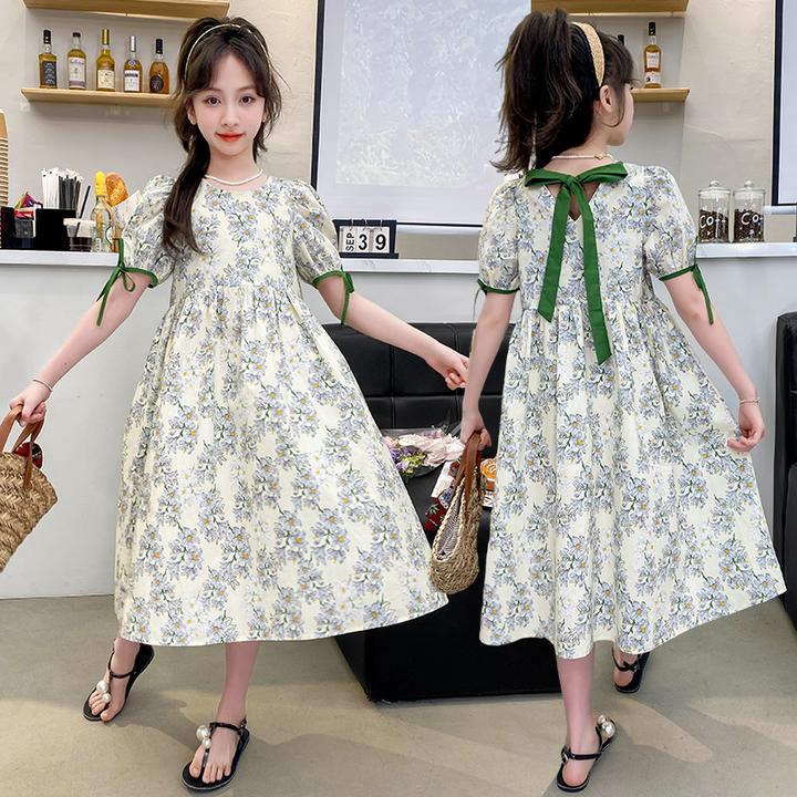 女童连衣裙夏款2025新款儿童碎花裙子中大童洋气公主裙女孩韩版潮