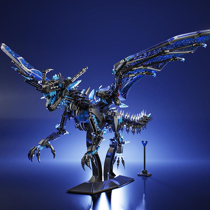 冰火龙机甲恐龙高难度益智拼装积木玩具