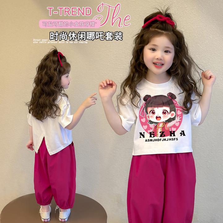 套装韩版夏季卡通动漫女童中小童