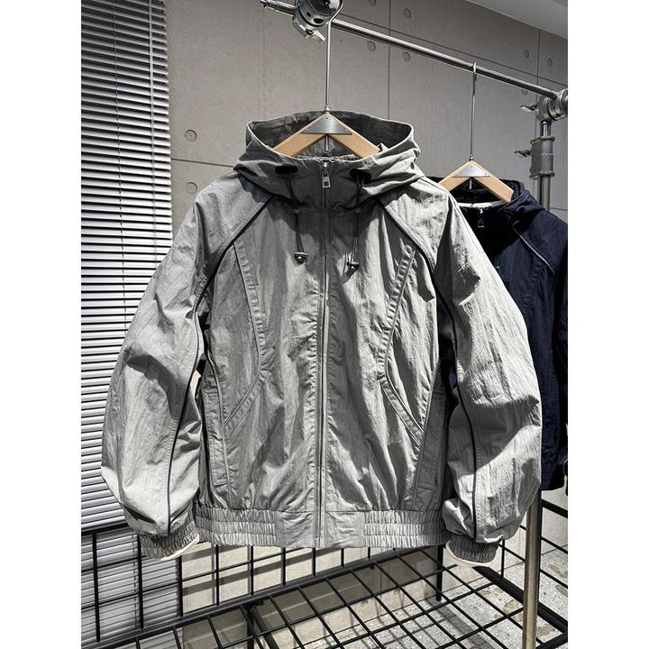 【香港Npkp・官方甄选】秋季新款男士连帽拉链水洗做旧潮流休闲时