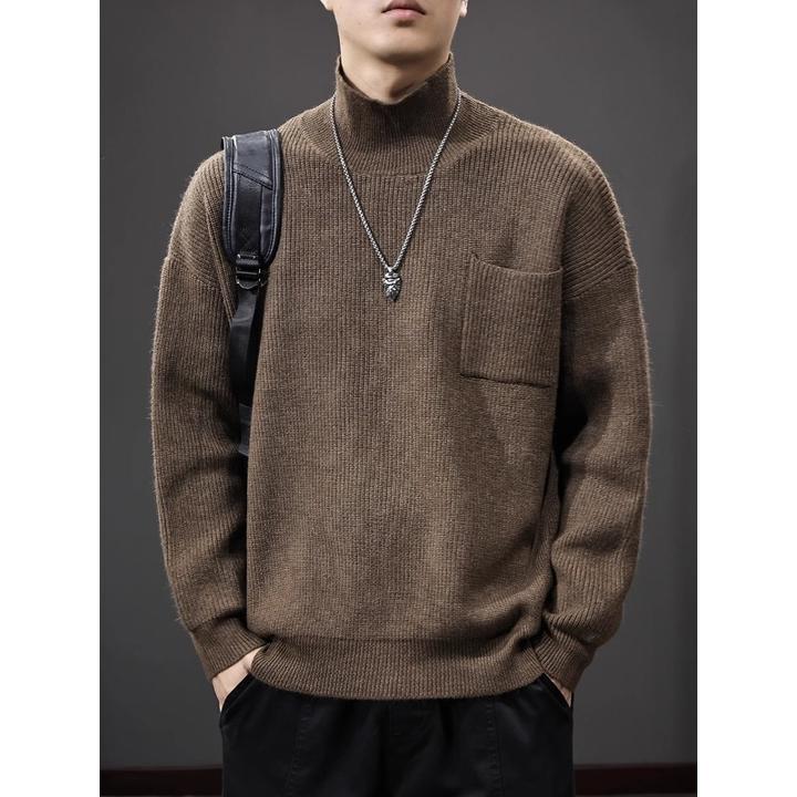 MR.MUDI/穆迪先生美式潮牌男毛衣秋冬季宽松打底衫百搭休闲针织衫