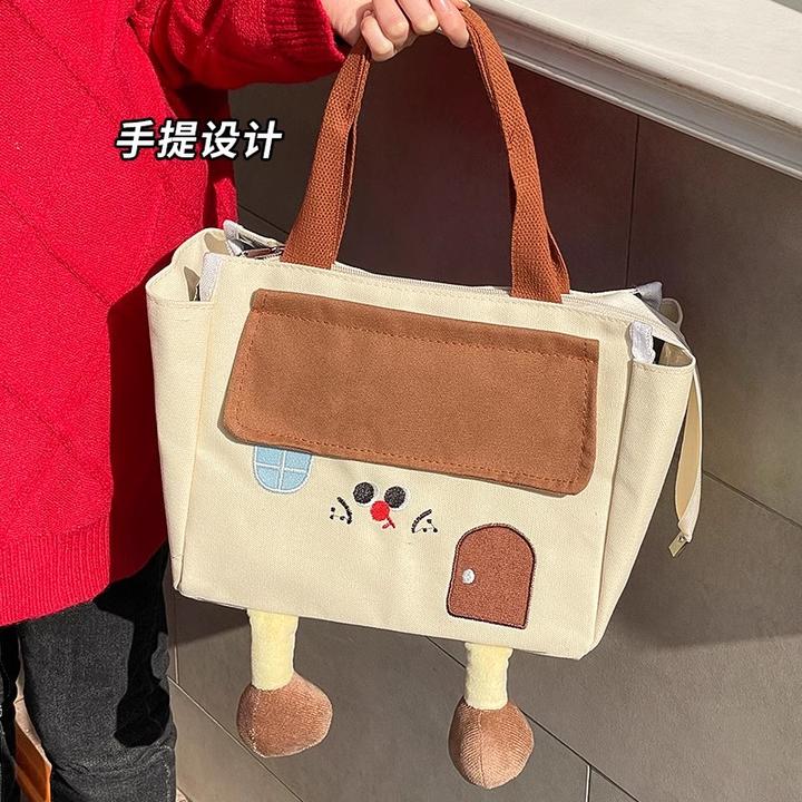 上班族洋气小房子饭盒袋通勤手提袋2025新款大容量午餐保温便当包