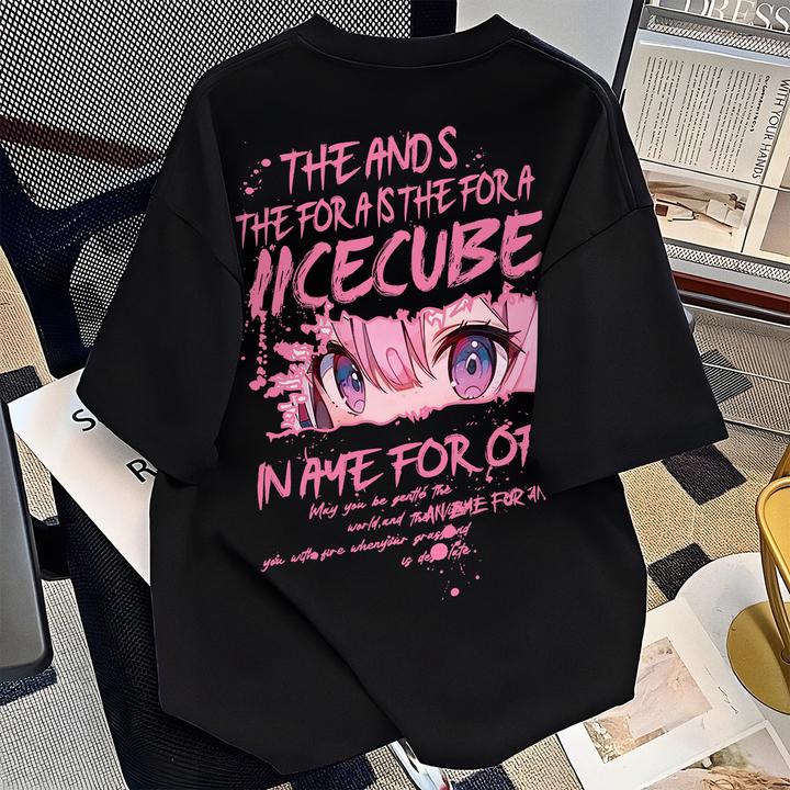 纯棉重磅卡通动漫印花短袖t恤男女款夏季宽松小众设计感上衣潮服