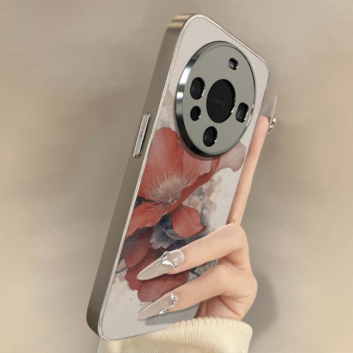 浅红墨韵适用华为mate70手机壳小众女全包防摔高级网红同款保护套