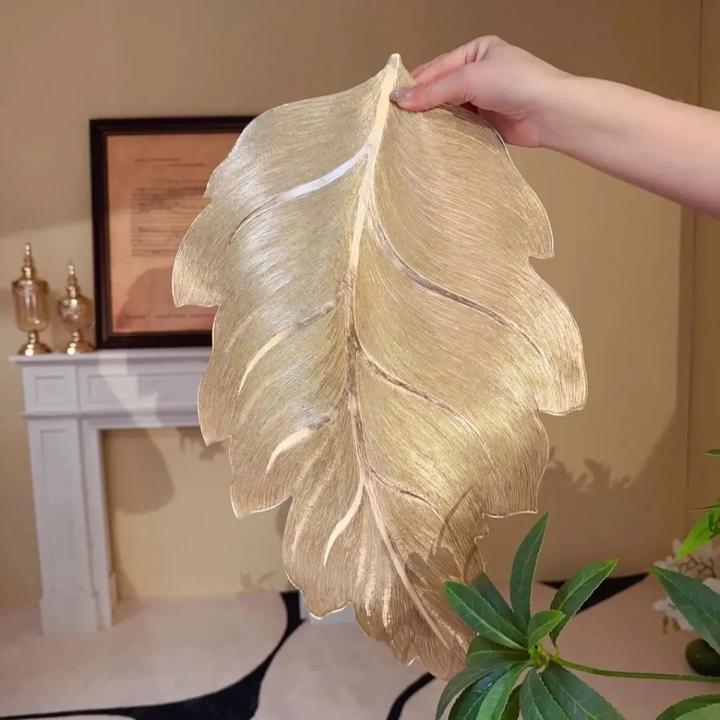 北欧风枫叶子装饰烫金家居杯垫PVC桌垫隔热防滑防水防烫耐脏餐垫