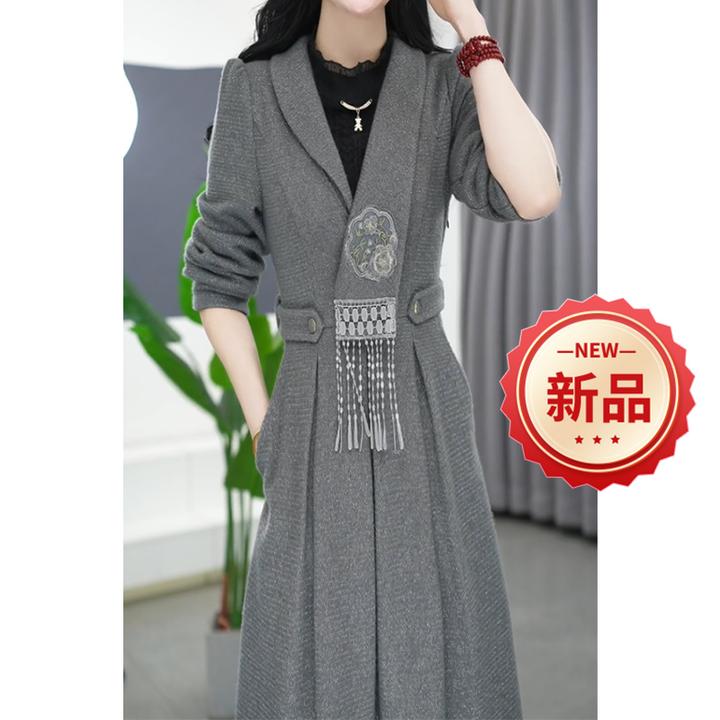 时尚气质中长款洋气收腰显瘦修身连衣裙