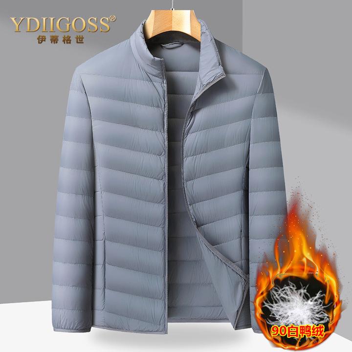 YDIIGOSS羽绒服宽松短款秋冬季男时尚加大码轻薄立领羽绒外套