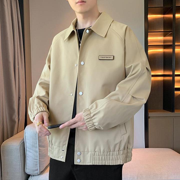 夹克外套男士春秋季美式潮牌翻领防水男装宽松休闲百搭秋装上衣服