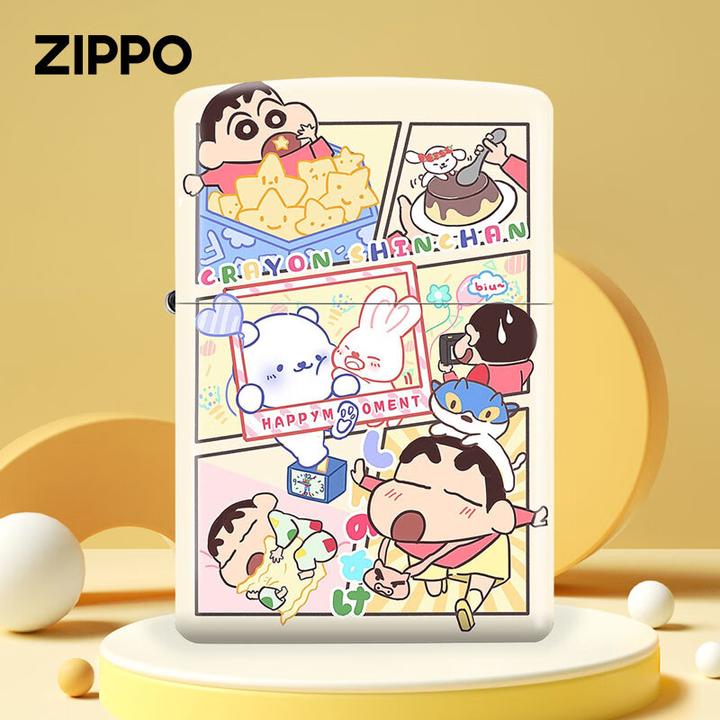 ZIPPO打火机 蜡笔小新逛吃彩印可爱煤油防风打火机送礼物DYX1J1