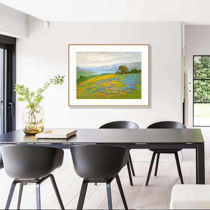 摩马艺品春天手绘油画肌理现代简约餐厅挂画玄关装饰画走廊壁画