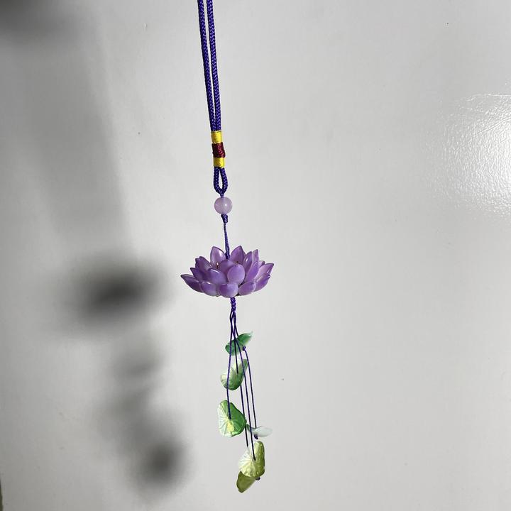 【大号荷花】汽车挂件小车挂饰琉璃花手工花