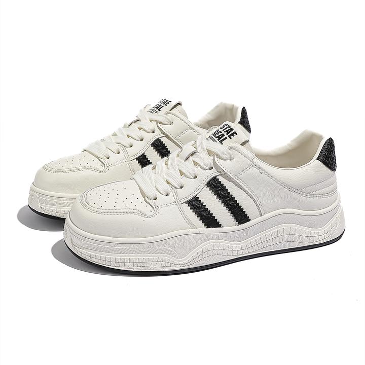 真皮小白鞋女2025年新款秋季百搭休闲透气运动板鞋小个子增高女鞋