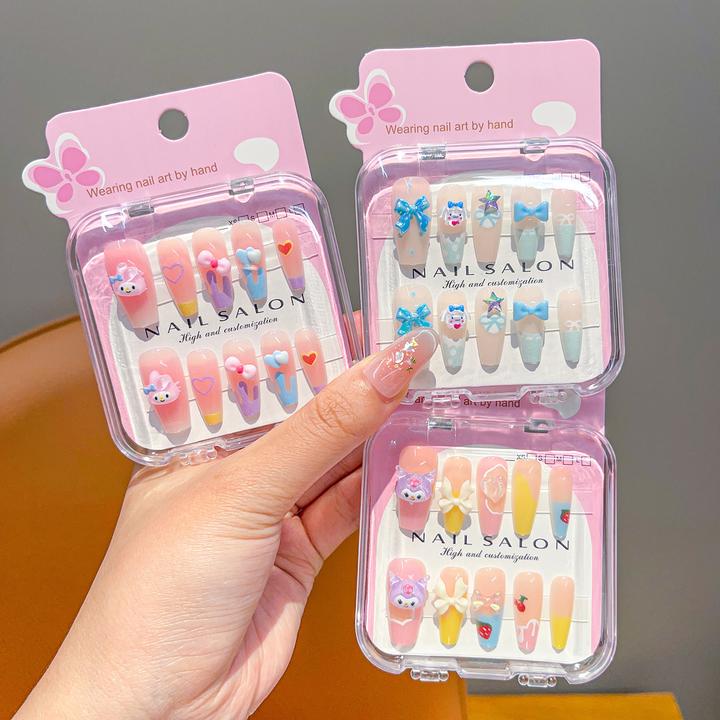 【2025新款】儿童指甲贴无毒无味女孩美甲贴果冻胶可拆卸可爱穿戴甲