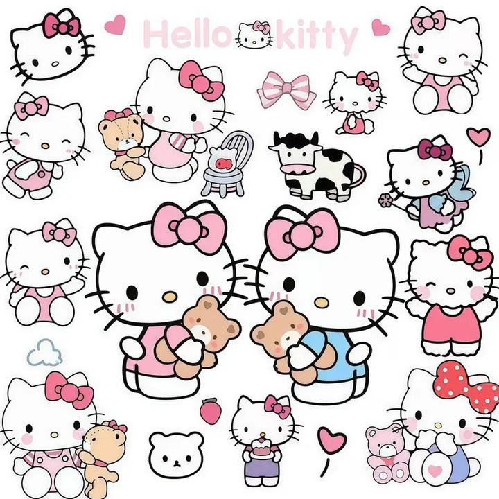 ins卡通可爱小红书同款HelloKitty转印贴纸diy装饰防水揭膜留图