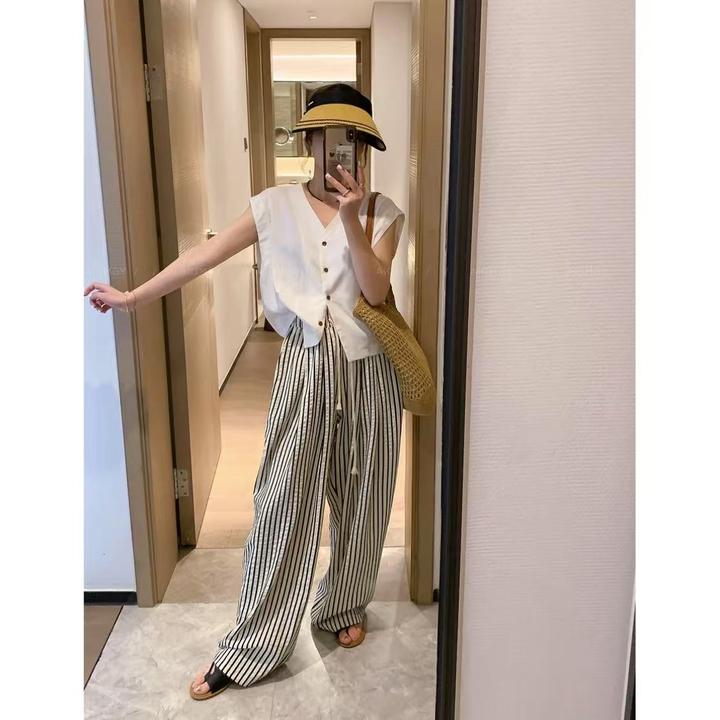 黄色无袖V领衬衫女2025夏季新款韩系时尚休闲百搭上衣