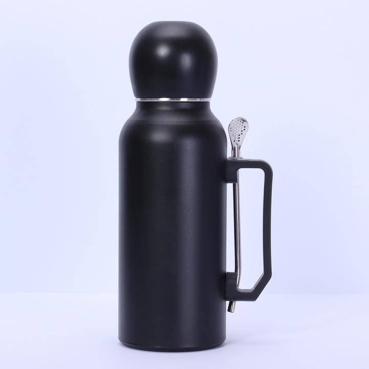 【源头工厂】创意304不锈钢足球杯大容量带吸管勺保温杯手提运动水