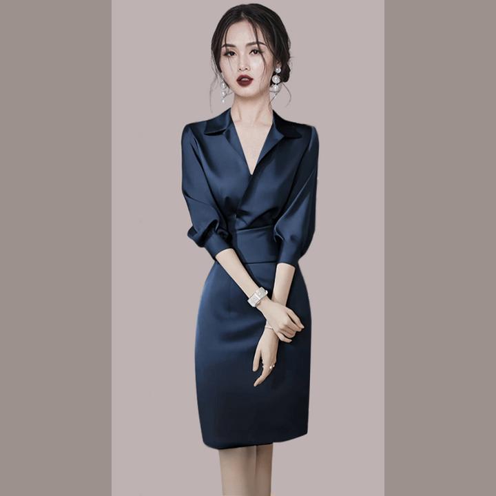 春季设计感气质小众连衣裙女装2025新款时髦衬衫裙女神范收腰裙子