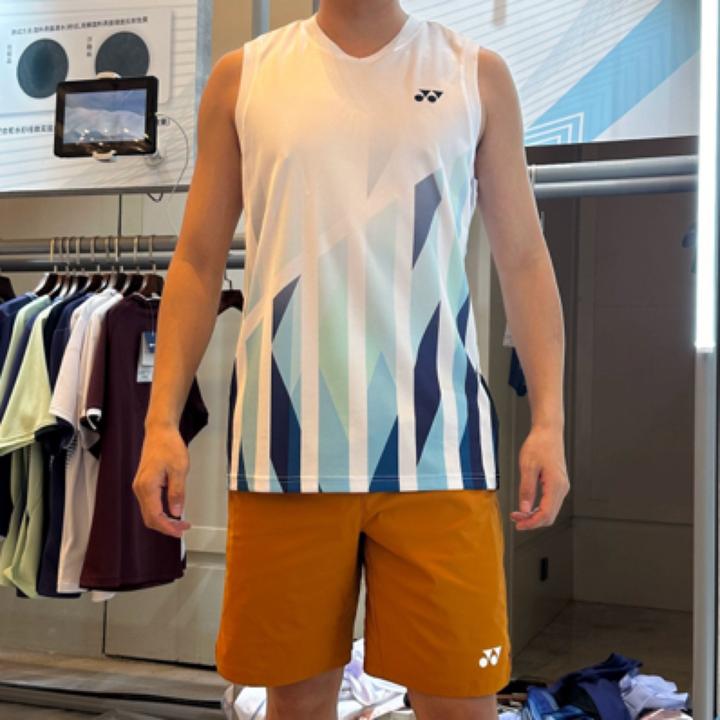 2025正品尤尼克斯YONEX 新款羽毛球服男士 无袖运动服 1104225BCR