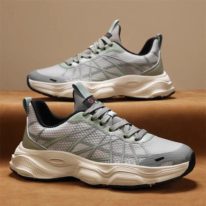 男鞋2025新款夏季透气百搭跑步运动鞋青少年软底增高休闲老爹潮鞋