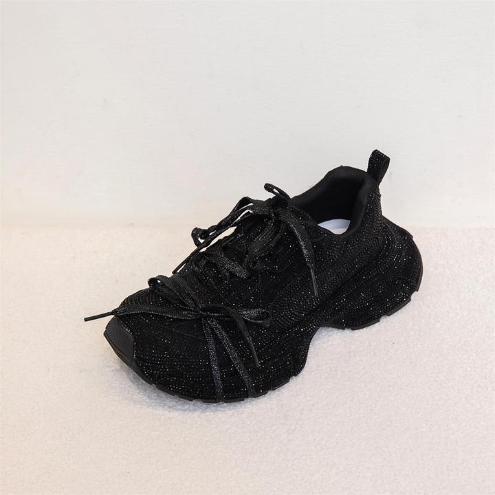 满天星老爹鞋801时尚百搭厚底满钻老爹鞋女透气潮牌休闲鞋巴黎3XX