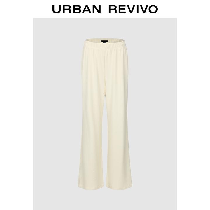 UR2025秋季新款女装流光风松紧腰高腰阔腿裤UWB650009