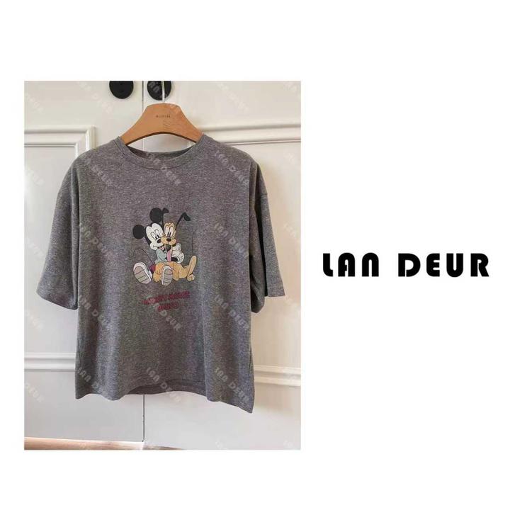 JIUJIU【都市奇侠】秋季卡通印花时尚半袖百搭慵懒风圆领T恤女