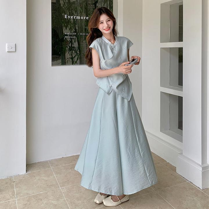 新中式国风气质上衣套装女2025夏季新款宽松显瘦休闲阔腿裤两件套