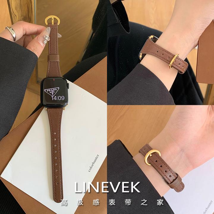适用苹果手表表带applewatch秋冬真皮腕带iwatch s11新款10小羊皮