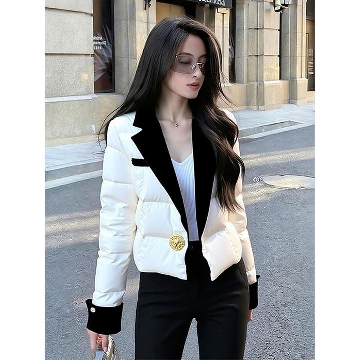 白色外套2026新款秋冬时髦洋气小个子高端气质小香风夹棉加厚上衣