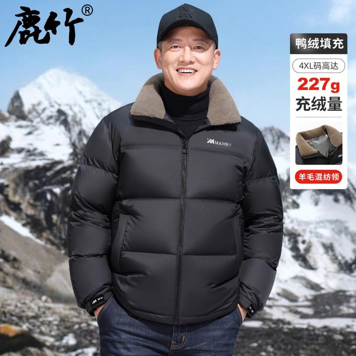 【90鸭绒/高充绒量】羽绒服男冬季极寒保暖中年爸爸冬装外套翻毛领