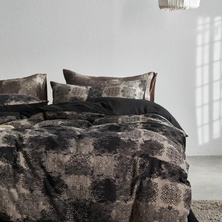 浮梦/中古风色织提花空气感全棉水洗棉四件套纯棉被套床笠床品