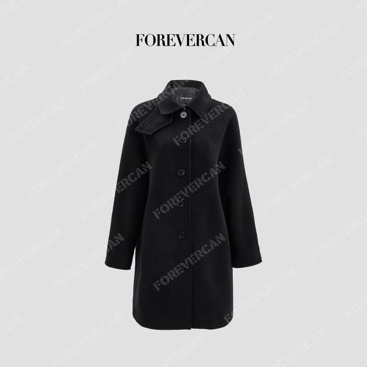 FOREVERCAN“巴黎歌剧院”高比例羊毛呢防风领袢廓形大衣WC23844
