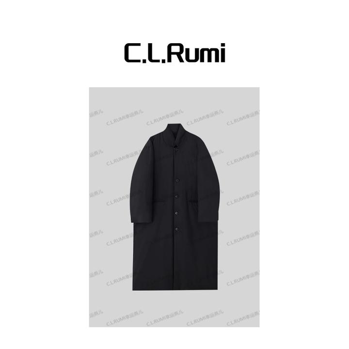 【Rumi精选】“黑标95鹅”秋冬保暖鹅绒风衣中长款羽绒服外套7203wt